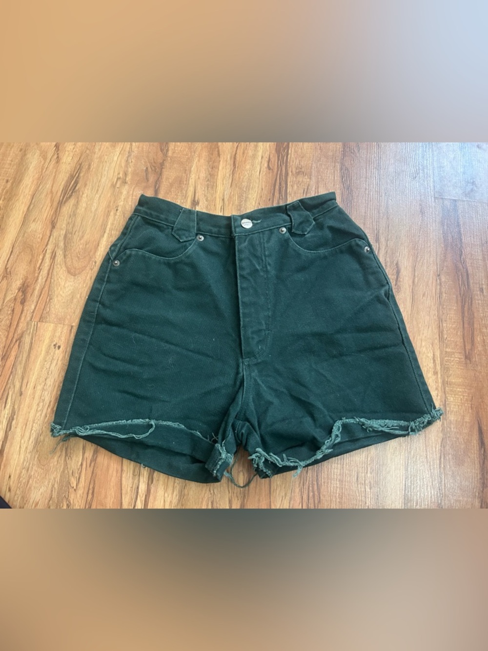 Vintage Roughrider Bareback Made In USA Hunter Green Cut Off Shorts Womens 7/8